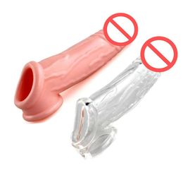 Adult Products Male Penis Extender Sleeve Penis Enlargement Enhancer Reusable Delay Ejaculation Cock Ring Sex Toys For Men4634277