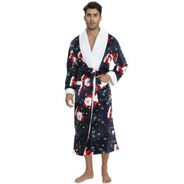 Warm Autumn Winter Flannel Men Bathrobe Thick Long Night Sleepwear Velvet Kimono Robe Men's Clothing Homewear Dressing Gown 240110