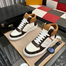 Luxury Shoe Rivoli Sneakers Casual Men Shoes Embossed Leather Hi-Top Sneakers Multicolor Canvas Sneakers Size 35-45 1.8 04