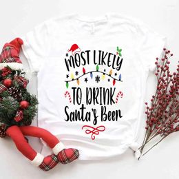 Women's T Shirts Women T-Shirt Most Likely To Christmas T-shirts Unisex Top Fashion Femme Casual Tee Streetwear Family Matching Tops