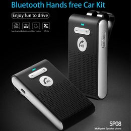 Speakers Bluetooth Handsfree Car Kit Sun Visor Wireless Audio Receiver Bluetoothcompatible Handsfree Speaker Noise Cancellation for Car