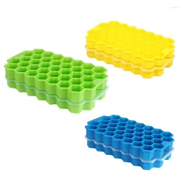 Baking Moulds Ice Square Trays 2 Pack Silicone Molds With Lids 74-Ice For Whiskey Cocktail Chilled Drinks