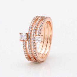 2024 Designer Pandoraring Dora's Band Rings love Product S925 Silver Rose Gold Spiral Rotating Diamond Ring Female Romantic Gift