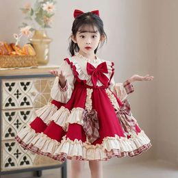 Prinzessin für Kinder 2023 Neue Frühling Flauschigen Rock Lolita Kleine baby kleidung Mädchen Kleid blumen mädchen kleid