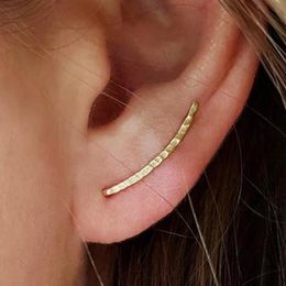 Earrings Real 925 Silver Ear Climber Ear Cuff Gold Handmade Hammered Jewerly Minimalist Pendientes Oorbellen Boho Earrings for Women