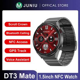 Watches DT3 Mate Smart Watch Men 1.5'' inch HD Screen NFC Smartwatch Bluetooth Calls GPS Sport Tracket Fitness Bracelet Wireless Charing