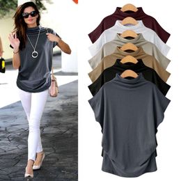 Short Sleeved T-shirt Women's Spring/summer New Half High Neck Underlay Korean Version Versatile Mid Length Loose Top Large Women's Shirt