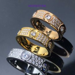 Designer carter rings for women and men Full Sky Star Ring Card Family Men Women Couple High Edition Thick Plated 18K Rose Gold With Original Box