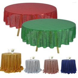 Table Cloth Round Sequin 4Ft Tablecloth Glitter For Wedding Party Sparkly Overlay Birthday Baby Bridal Shower