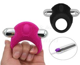 USB Rechargeable 10Speed Penis Vibrating Ring for Men Powerful GSpot Bullet Vibrator Sex Toys for Woman Clitoral Stimulator MX19124402774