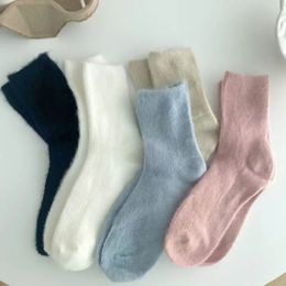 winter socks, plush women's pure cotton, plush, warm middle tube, autumn and winter cold resistant postpartum socks