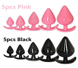 5pcsset Silicone Butt Plug Anal Plug Tail Dildo Sex Toys For Woman Men Prostate Anus Dilator Tools For Gay Trainer Sex Shop T20098190312