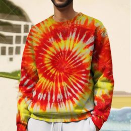 Men's Hoodies Fashiona Hoodie Long Sleeve T-Shirt 3D Tie Dye Print Oversized Spring Clothing O Neck Pullover Streetwear Men Tops Sweater