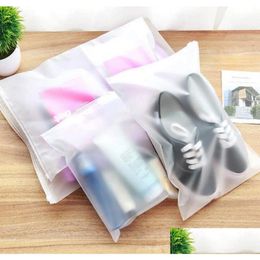 Packing Bags Wholesale Storage Bag Frosted Thick Plastic Recyclable Zipper Poly Packaging For Gift Clothes Shoes Jewellery Drop Delive Dhayb