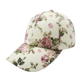 Ball Caps Fashion Cotton Floral Baseball Cap Adjustable Flower Sun Dad For Women