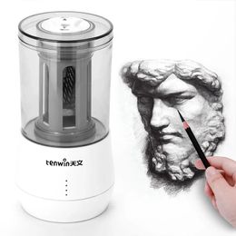 Tenwin Stationery Automatic Professional Eelectric Pencil Sharpener USB Heavy Duty Art Sketch Operated School Office 240109