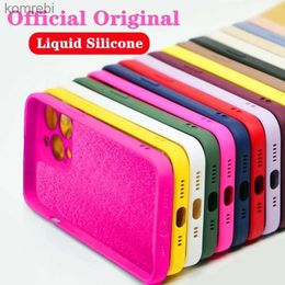 Cell Phone Cases Luxury Soft Square Official Liquid Silicone Phone Case For iPhone 14 13 12 11 Pro Mini XS Max X XR 7 8 Plus SE 2020 CoverL240110