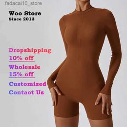 Waist Tummy Shaper Woo Store Every Day Women Bodysuits Seamless Body Shapers Jumpsuits Shapewear Long Sleeves Easy To Wear Butt Lifter WSSS-37 Q240110