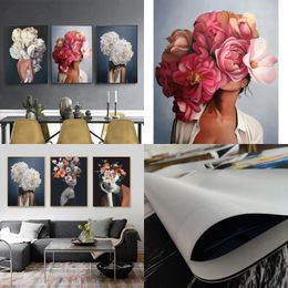 Oil Painting Colour Sexy Figure Flower Hanging Canvas Frameless Mural Living Room Decoration Core Drop Delivery Otpxl