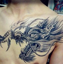 Waterproof Over Shoulder Dragon Tattoo Sticker Paper Chest Faucet Big Flower Arm Mens and Womens Small Fresh Tattoo Sticker5730642