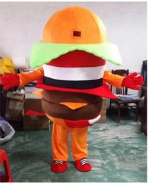Halloween Hamburger Mascot Costume Cartoon Burger Anime theme character Christmas Carnival Party Fancy Costumes Adults Size Birthday Outdoor Outfit