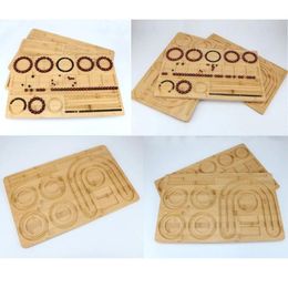 Equipments Natural Wood Board Jewelry Measuring Tools DIY Handmade Bracelet Necklace Beading Tray Jewelry Designs Tray