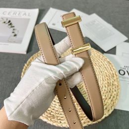 Brand Belt For Women Smooth Buckle Width 2.3cm Gold Designer Belts Men Leather Fashion Waistband Luxury Gurtel Ceinture