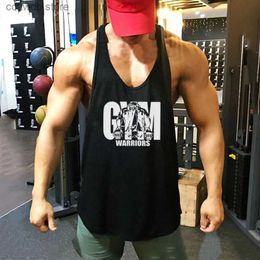Men's Tank Tops Brand Gym Clothing Men Bodybuilding Fitness Stringer Tank Top Muscle Vest Sportswear Y Back Quick Dry Workout Singlets Gym Shirt T240110
