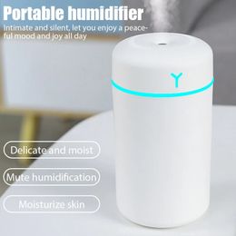 Portable 420ml Air Humidifier Aroma Oil Humidificador for Home Car USB Cool Mist Sprayer with Colorful Soft Night Light Purifier 240109