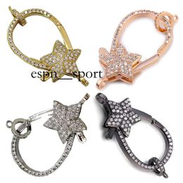 espnsport Riversr CZ Micro Pave Star Lobster Clasp White Pink Yellow Gun Black Copper Zircon Necklace Bracelet Connector Fasteners DIY Handmade Jewellery