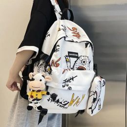 Backpack Korean Fashion High-school Student School Trendy Casual All Match Unisex Bags High-capacity Travel