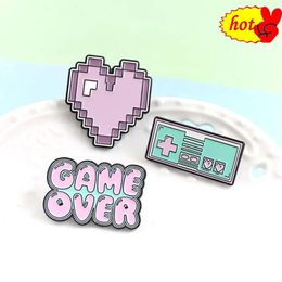 Cartoon animation game console controller Love clearance GAME OVER Enamel Pins Inspirational Brooch Lapel Pin Badges Inspired Je