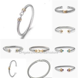 Bracelet Dy Hook Women Fashion 5/7MM thick Atmosphere Platinum Plated buckle classic cable designer jewelry Two-color Twisted Wire Hemp luxury Accessories