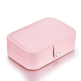 Pink Multi-function PU Leather Jewellery Box Storage Box Ring Display Case Lady Storage Box Cage Only BZ0065 240109