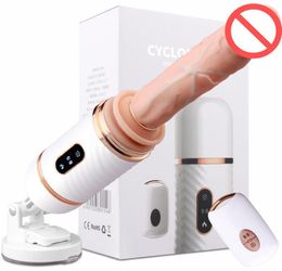 New Automatic Realistic Silicone Dildo Vibrator Remote Control Retractable Penis Vibrator Male Artificial Penis Sex Toys for Women6772167