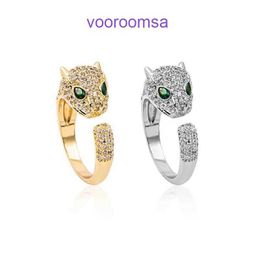 Carter popular Luxury Designer rings Trendy men's design set with zircon leopard head opening ring new Personalised and fashionable couple With Original Box