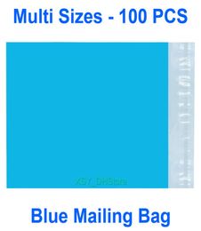 Multi Sizes 100 PCS Blue Poly Mailing Bag NonPadded Envelope Mailer Width 110 320mm 43quot to 125quot x Length 180 2046363