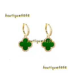 Stud Stud Designer Earrings Four-leaf Clover Earring Brincos Women Senior Classic Small Fragrant Wind Earrings Clover Ear Ring 18k Gold Light Luxury Jewelry Woman