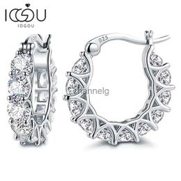 Stud IOGOU D Moissanite Huggie Hoop Earrings for Women 2023 Trending Silver 925 Fine Jewellery 4.0mm Full Moissanite Diamond Earrings YQ240110