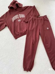 Women's Pants Flordevida Jogging Bottoms For Women Autumn Winter Wine Red Cotton Tracksuit Elastic Waist Trousers