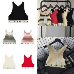 Women Knits Tank Top Designer Embroidery Vest Sleeveless Breathable Knitted Pullover Womens Sport Tops park cy