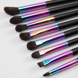 Brushes Anmor High Quality 8pcs Copper Ferrule Makeup Brush Set Eye Shadow Smudge Concealer Brush Blending Cosmetic Tool Kit