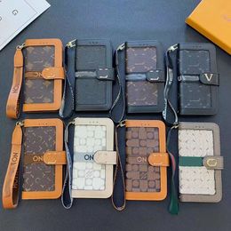 Luxury Leather Phone Cases For IPhone 15 14 11 12 13 Pro Max 15Pro 14Plus 14promax Brand Card Holder Phonecase Wallet Purse Samsung S23 S22 S21 With Strap