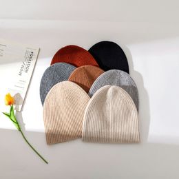 Cappello da donna in pura lana lavorato a maglia stile minimalista cappello da donna lungo tot eme nuovo cappello pullover cappello di lana