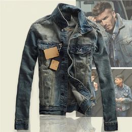 Autumn Men Denim Jackets Classic Turn Coats S-3Xl Oversize Bf Hip-Pop Streetwear Single Breasted Male Outwear Jeans Vintage 240110