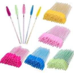 Makeup Brushes Good Quality Disposable 50 PCS/Pack Crystal Eyelash Brush Mascara Wands Lash Extension Tools