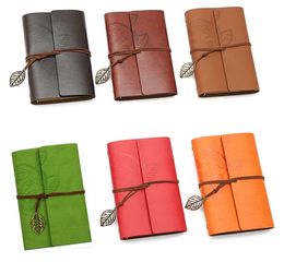 Refillable Leather Notepads Travel Journal Diary Notebook Loose Leaf Vintage Planner with Blank Unlined Paper XBJK21127957128