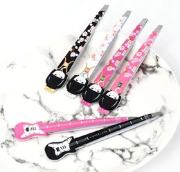 Cute Japanese Girl Eyebrow Tweezer Colorful Hair Beauty Fine Hairs Puller Stainless Steel Slanted Eye Brow Clips Removal Makeup To1026260