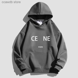 Men's Hoodies Sweatshirts Plus Size Brand Fashion Letter Printing Men T-shirt Cotton Summer Luxury Short Sleeve Tees Solid Colour Wear Streetwear Shirt T240110