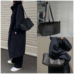 Winter The Row Pure Genuine Leather Minimalist Style Versatile Tote Bag Large Capacity Underarm Bag Cowhide Handbag for Women high quality